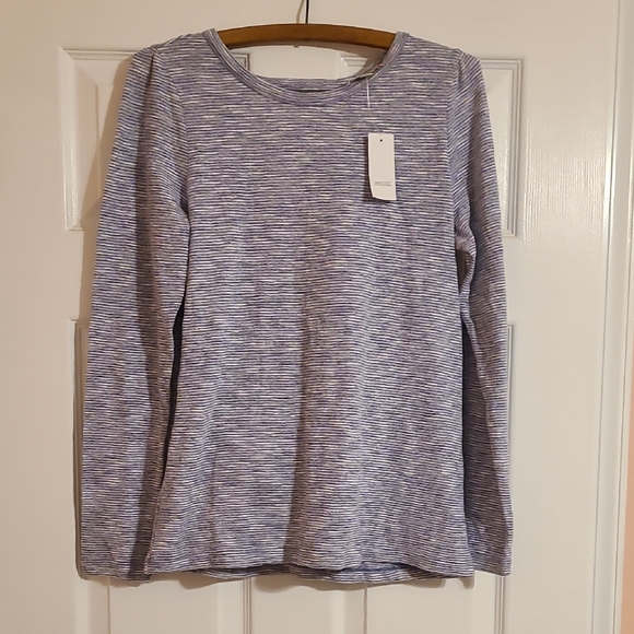 LOFT Tops - LOFT Heathered Blue Long Sleeve Shirt